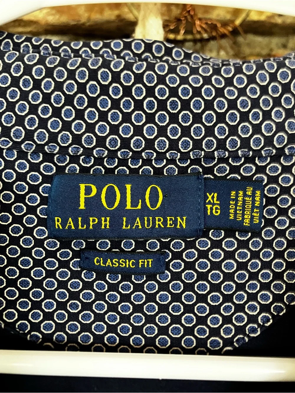 Ralph Lauren Men's Navy Micro-Pattern Polo